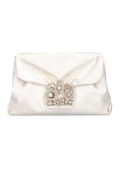 Roger Vivier Rv Bouquet Drape Satin Clutch