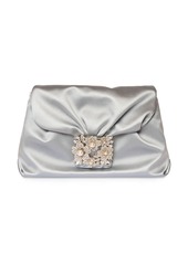 Roger Vivier Rv Bouquet Drape Satin Clutch