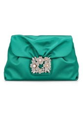 Roger Vivier Rv Bouquet Drape Satin Clutch