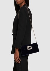 Roger Vivier Velvet Clutch W/embellished Buckle