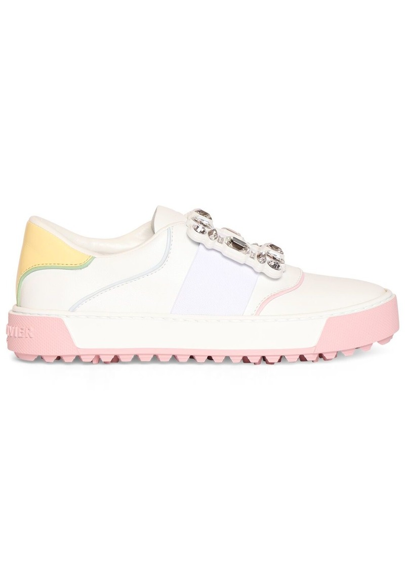 Roger Vivier Very Vivier Leather Low Top Sneakers