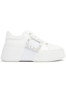 Roger Vivier Viv Skate Crystal Buckle High Sneakers