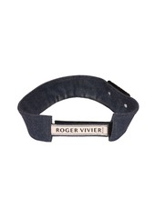 Roger Vivier Viv' Skate Denim Visor W/crystals