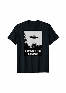 Rogue I WANT TO LEAVE UFO Cult Mulder Inspired Alien Tee T-Shirt