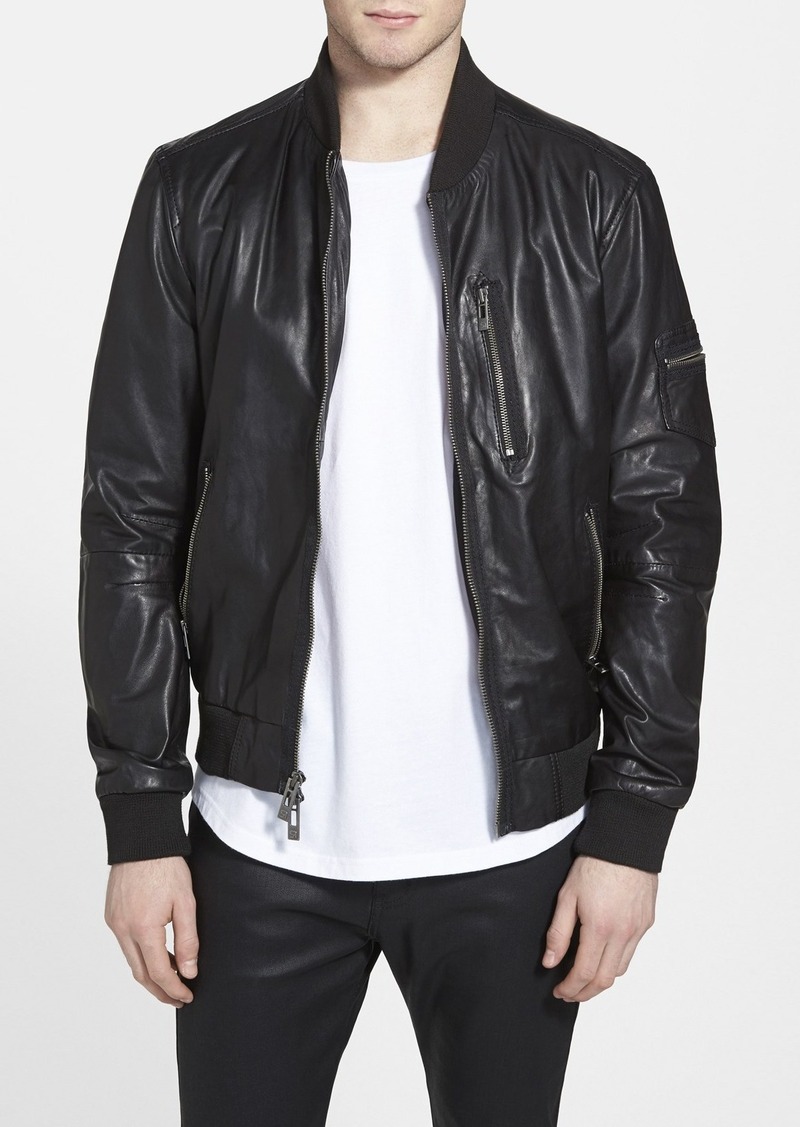 Rogue Rogue Black Leather Bomber Jacket | Outerwear