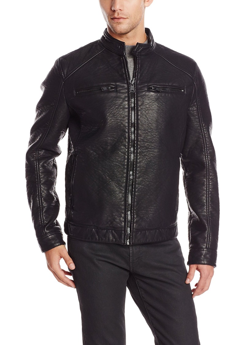 Rogue ROGUE Men's Faux Leather Bonded Café Racer Jacket | Outerwear