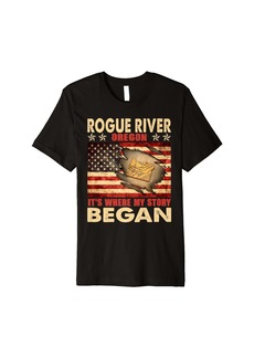 Rogue River Oregon USA Flag 4th Of July Premium T-Shirt