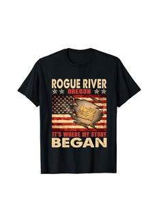 Rogue River Oregon USA Flag 4th Of July T-Shirt