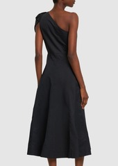 Roland Mouret Asymmetric Cotton Poplin Midi Dress