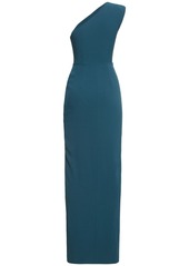 Roland Mouret Asymmetric Satin Crepe Maxi Dress