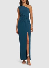 Roland Mouret Asymmetric Satin Crepe Maxi Dress