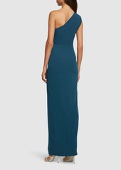 Roland Mouret Asymmetric Satin Crepe Maxi Dress