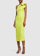 Roland Mouret Asymmetric Silk & Wool Midi Dress