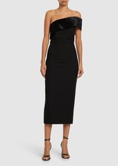 Roland Mouret Asymmetric Stretch Cady Midi Dress