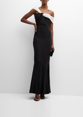 Roland Mouret Asymmetric Twisted Stretch Cady Gown