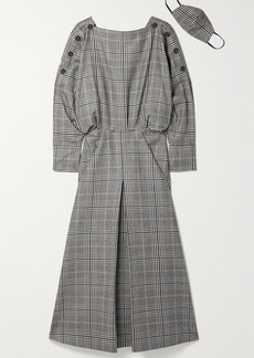 Roland Mouret Fordham Checked Wool And Cashmere-blend Midi Dress