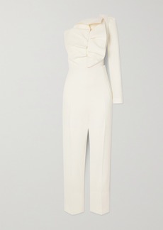 Roland Mouret Frenso One-sleeve Bow-detailed Wool-crepe Jumpsuit