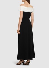 Roland Mouret Off-the-shoulder Light Cady Maxi Dress