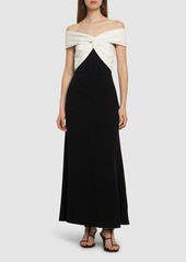 Roland Mouret Off-the-shoulder Light Cady Maxi Dress