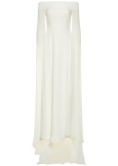 Roland Mouret Off-the-shoulder Stretch Cady Gown