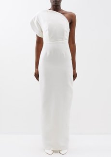 Roland Mouret - Asymmetric One-shoulder Wool-blend Gown - Womens - White