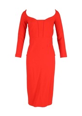 Roland Mouret Ardon Midi Dress in Red Polyester Viscose