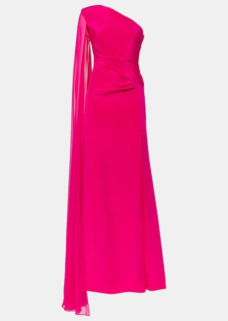 Roland Mouret Asymmetic silk chiffon gown