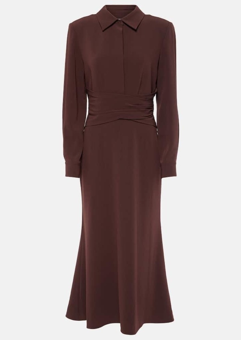 Roland Mouret Gathered crêpe satin midi dress