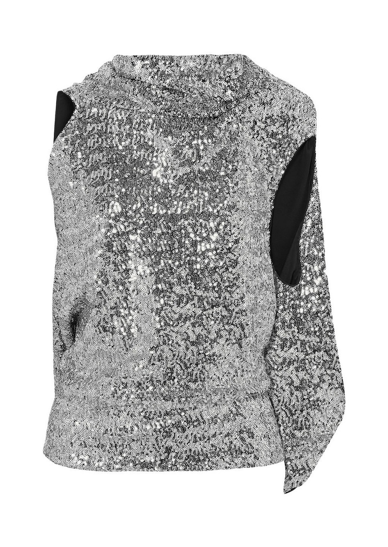 Roland Mouret Asymmetric Wool Off-Shoulder Top