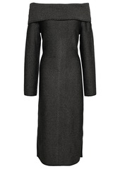 Roland Mouret Woman Off-the-shoulder Knitted Midi Dress Black