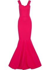 Roland Mouret Woman Orpheus Fluted Stretch-cotton Cady Gown Fuchsia