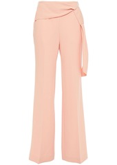 Roland Mouret Woman Sherbrooke Tie-detailed Wool-crepe Wide-leg Pants Baby Pink