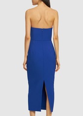 Roland Mouret Strapless Asymmetric Crepe Midi Dress