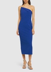 Roland Mouret Strapless Asymmetric Crepe Midi Dress