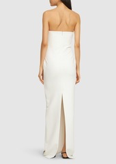 Roland Mouret Strapless Crepe Long Dress