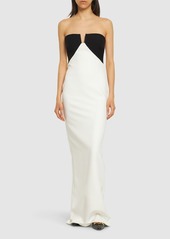 Roland Mouret Strapless Crepe Long Dress