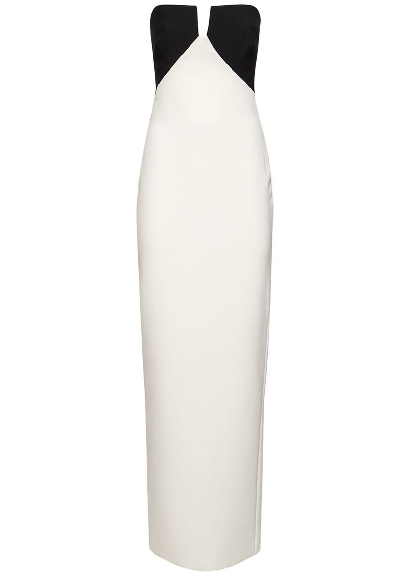 Roland Mouret Strapless Crepe Long Dress