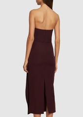 Roland Mouret Strapless Diamante Ruffle Midi Dress