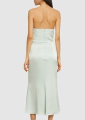 Roland Mouret Strapless Satin Crepe Midi Dress