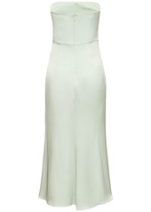 Roland Mouret Strapless Satin Crepe Midi Dress