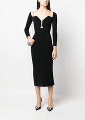 Roland Mouret V-neck long-sleeved maxi dress