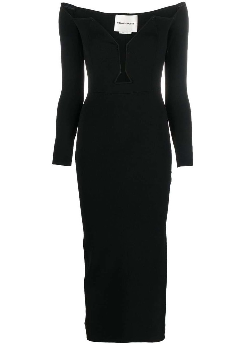 Roland Mouret V-neck long-sleeved maxi dress