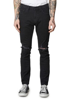Rolla's ROLLA'S Stinger Skinny Fit Jeans in Black Rip at Nordstrom