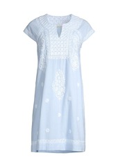 Roller Rabbit Faith Embroidered Cotton Shift Dress