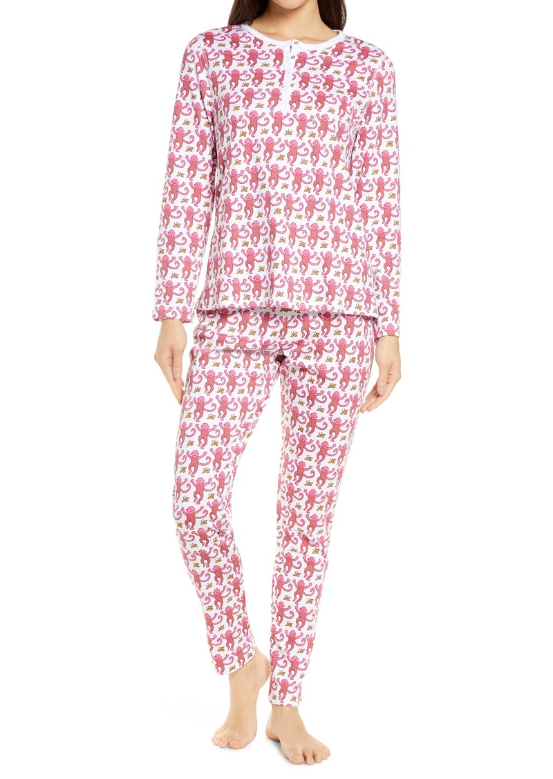 Roller Rabbit Roller Rabbit Monkey Pajamas in Pink at Nordstrom