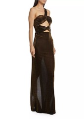 Ronny Kobo Abel Shimmer Cut-Out Gown