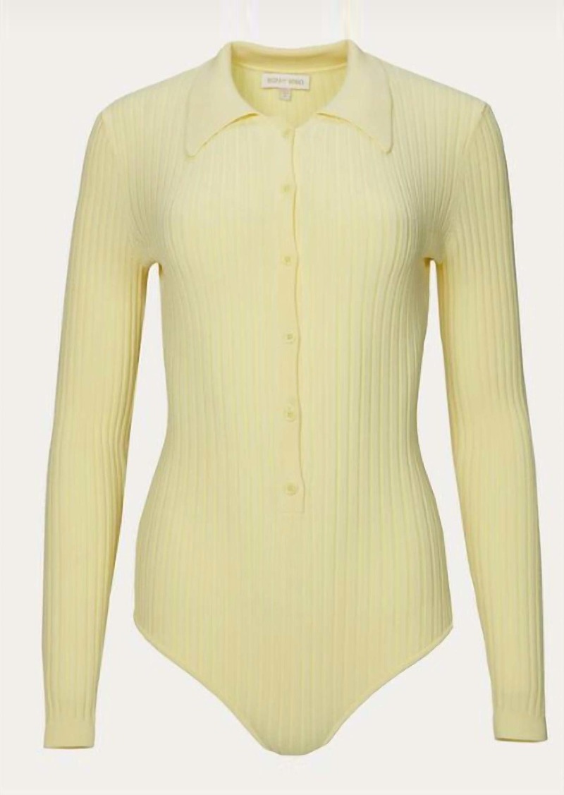 Ronny Kobo Cyndie Knit Bodysuit In Pale Yellow