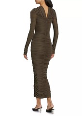 Ronny Kobo Derek Ruched Twist-Detail Maxi Dress