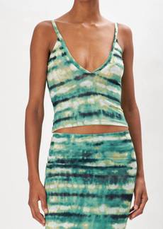 Ronny Kobo Frana Top In Tie Dye Teal