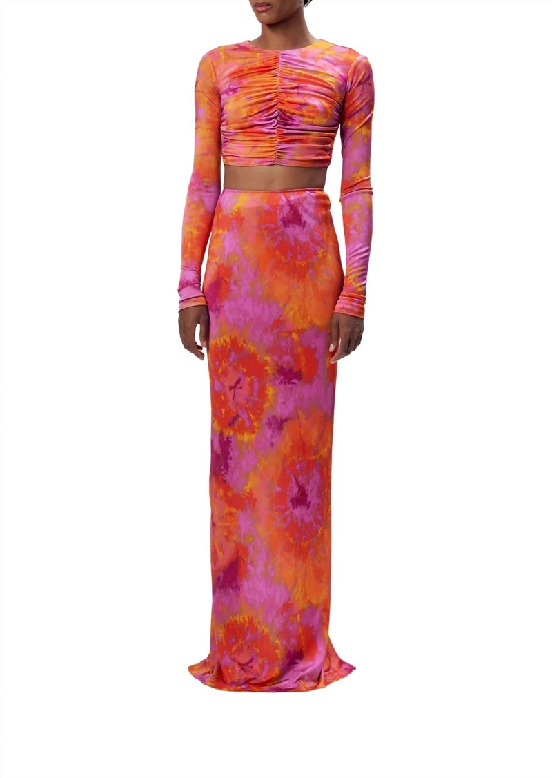 Ronny Kobo Larissa Skirt In Tie Dye Pink